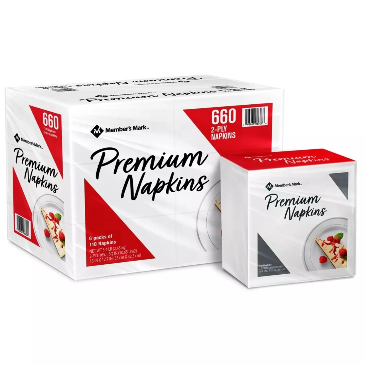 Members Mark Premium White 2-Ply Napkins 13" X 12.7" (660 Count)